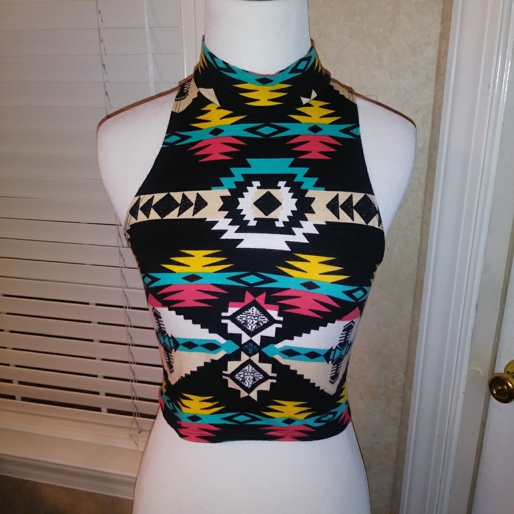 RUE21 Tribal Print Crop Top size S